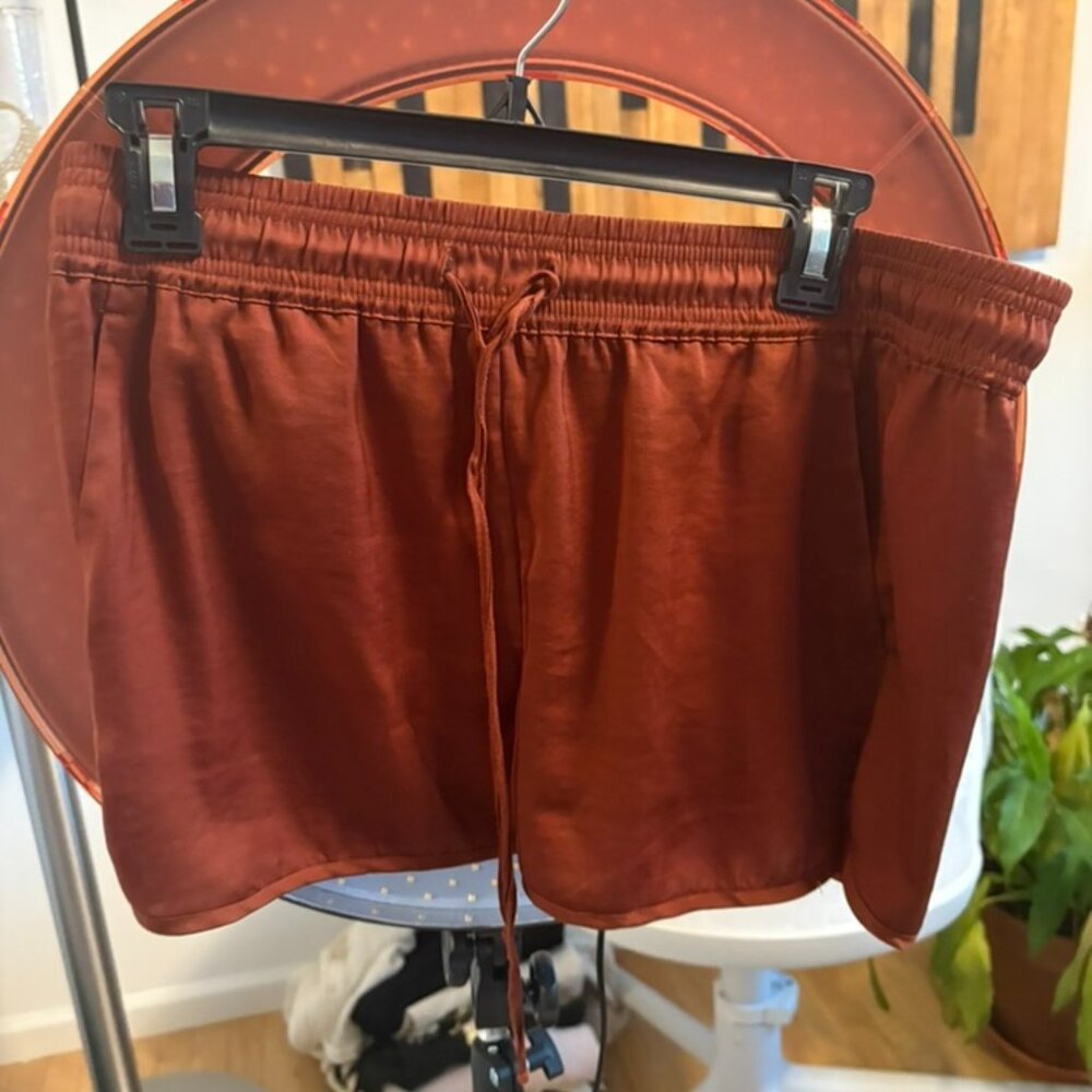 Banana Republic Satin Drawstring Shorts, Copper Size Small